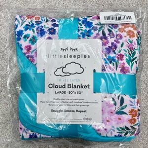 Little Sleepies Cloud Blanket - Blue and Purple Floral